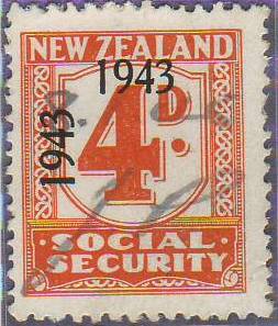 1943 Social Security 4d Orange