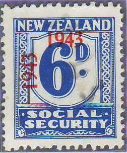 1943 Social Security 6d Blue