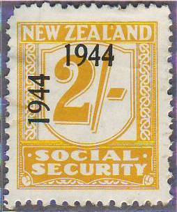1944 - 1946 Social Security 2/- Yellow