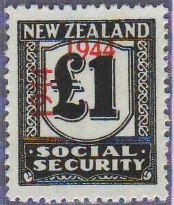 1944 - 1946 Social Security 1 Pound Black