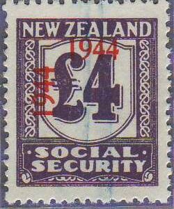 1944 - 1946 Social Security 4 Pounds Violet