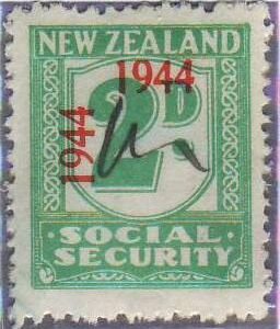 1944 - 1946 Social Security 2d Blue-Green