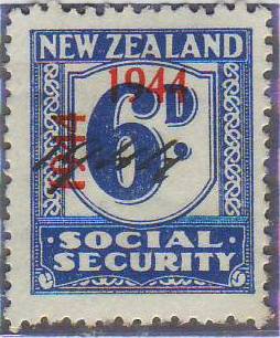 1944 - 1946 Social Security 6d Blue