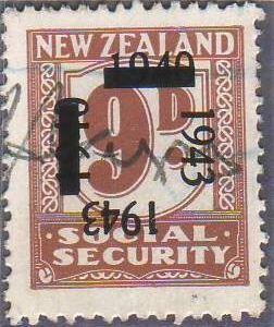 1943 on 1940 Provisionals 9d Pale Brown
