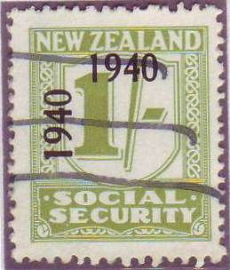 1940 - 41 Social Security 1/- Yellow-Green