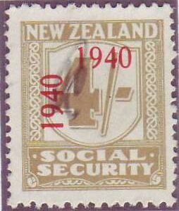 1940 - 41 Social Security 4/- Yellow-Olive