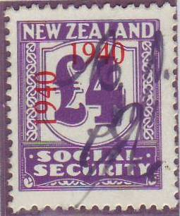 1940 - 41 Social Security 4 Pounds Violet