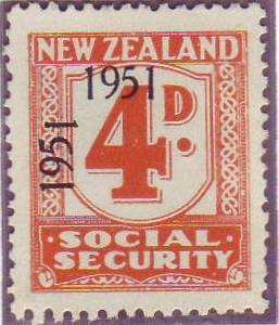 1951 Social Security "Inverted 1" 4d Orange