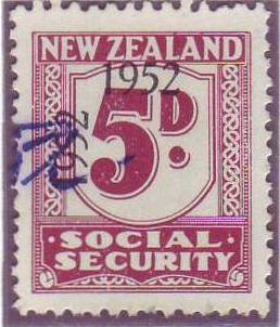 1947 - 58 Social Security 5d Plum