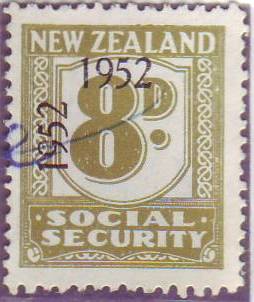 1947 - 58 Social Security 8d Olive-Green
