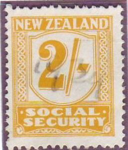 1939 Social Security 2/- Yellow