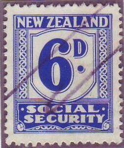 1939 Social Security 6d Blue
