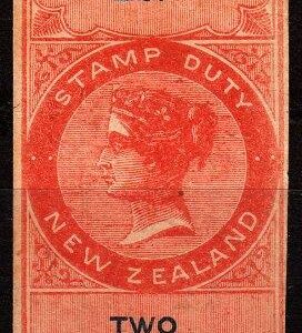 2/- Orange-Red and Blue (NZ Monogram watermark) Imperf