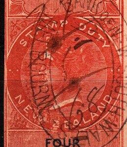 4/- Orange and Blue (NZ Monogram Wmk)