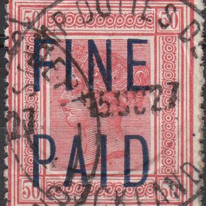 QVLT 2 pounds 10/- Red (Blue Overprint)