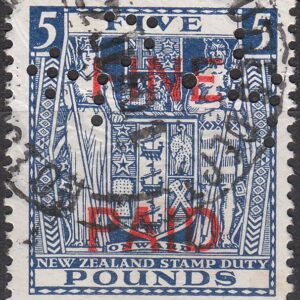 5 Pounds Dark Blue (Red Overprint)