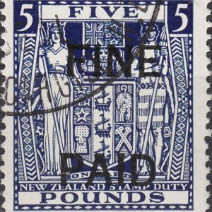 5 Pounds Dark Blue (Black Overprint)