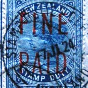QVLT 5 Pounds Dark Blue (Red Overprint)